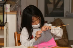 編み物の宿題
